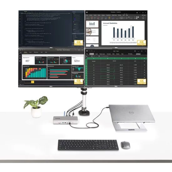 StarTech.com Station d'Accueil Thunderbolt 4 pour Écrans Multiples, Docking Station/Dock pour Quadruples/Triples/Doubles Écrans - 2x HDMI/2x DisplayPort, Hub 7x USB, Ethernet 2.5Gb, Power Delivery 98W StarTech.com Station d'Accueil Thunderbolt 4 pour Écrans Multiples, Docking Station/Dock pour Quadruples/Triples/Doubles Écrans - 2x HDMI/2x DisplayPort, Hub 7x USB, Ethernet 2.5Gb, Power Delivery 98W