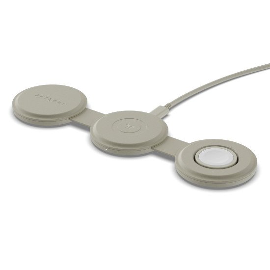 Satechi OntheGo 3-in-1 Casque, Smartphone, Smartwatch Blanc USB Recharge sans fil Charge rapide Intérieure