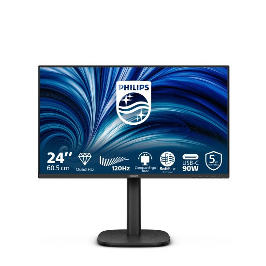 Philips 24B2U3601 écran PC 60,5 cm (23.8") 2560 x 1440 pixels Quad HD LCD Noir