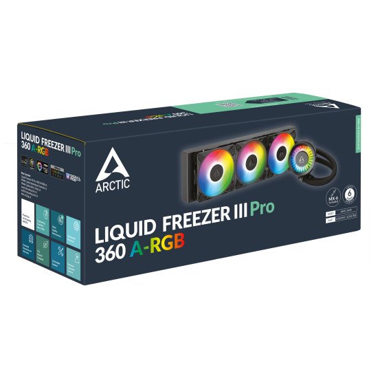 ARCTIC Liquid Freezer III Pro 360 A-RGB Processeur Kit de refroidissement du liquide 12 cm Noir 1 pièce(s) ARCTIC Liquid Freezer III Pro 360 A-RGB Processeur Kit de refroidissement du liquide 12 cm Noir 1 pièce(s)