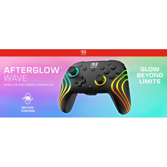 Turtle Beach Afterglow Wave Noir Manette de gaming RGB sans fil Sous licence officielle pour Nintendo Switch 2