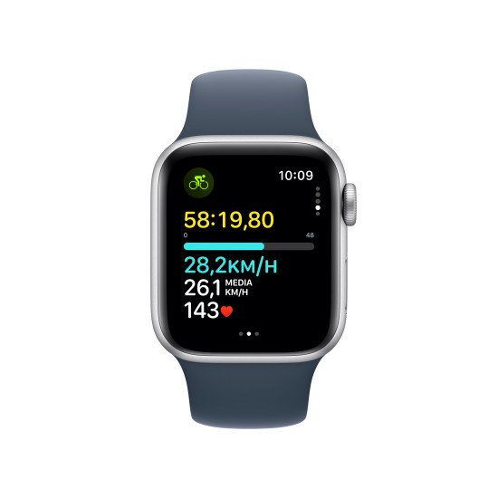 Apple Watch SE OLED 40 mm Numérique 324 x 394 pixels Écran tactile 4G Argent Wifi GPS (satellite)