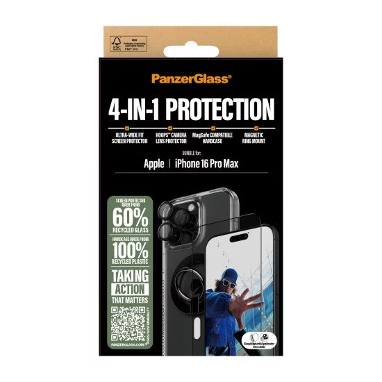 PanzerGlass ® 4-in-1 Protection Bundle iPhone 16 Pro Max Protection d'écran transparent Apple 1 pièce(s) PanzerGlass ® 4-in-1 Protection Bundle iPhone 16 Pro Max Protection d'écran transparent Apple 1 pièce(s)