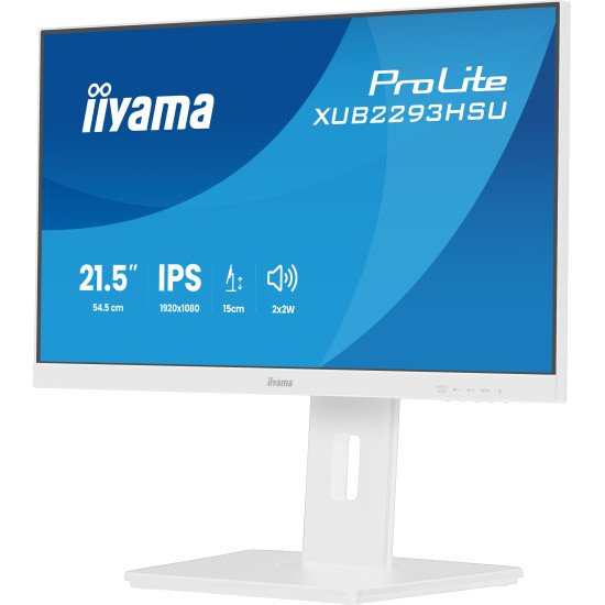 iiyama ProLite XUB2293HSU-W7 écran PC 54,6 cm (21.5") 1920 x 1080 pixels Full HD LED Blanc iiyama ProLite XUB2293HSU-W7 écran PC 54,6 cm (21.5") 1920 x 1080 pixels Full HD LED Blanc