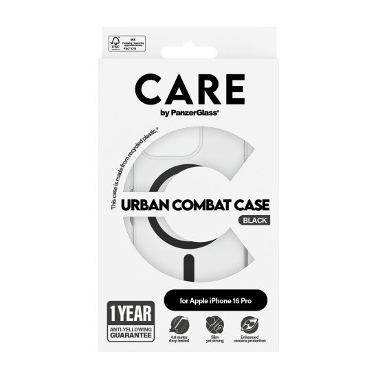 PanzerGlass CARE by PG BLK MagSafe iPhone16 6.3 Pro coque de protection pour téléphones portables Housse Transparent PanzerGlass CARE by PG BLK MagSafe iPhone16 6.3 Pro coque de protection pour téléphones portables Housse Transparent