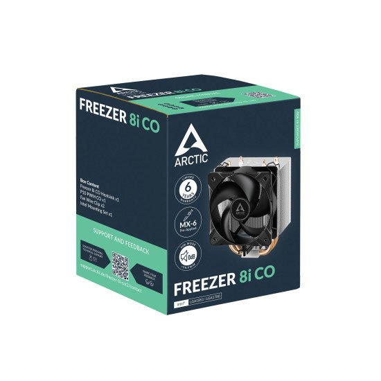ARCTIC Freezer 8i CO Processeur Refroidisseur d'air 10 cm Aluminium, Noir