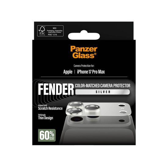PanzerGlass ® Fender Camera Protector Silver iPhone 17 Pro Max Protection d'écran transparent Apple 1 pièce(s)