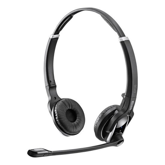 EPOS 1000537+1000751 Casque Sans fil Arceau Bureau/Centre d'appels Socle de chargement Noir, Argent EPOS 1000537+1000751 Casque Sans fil Arceau Bureau/Centre d'appels Socle de chargement Noir, Argent