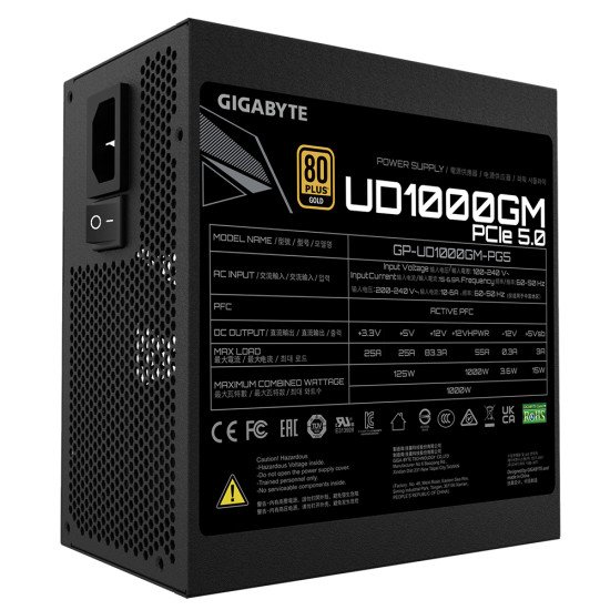 Gigabyte UD1000GM PG5 unité d'alimentation d'énergie 1000 W 20+4 pin ATX ATX Noir