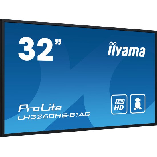 iiyama PROLITE Carte A numérique 80 cm (31.5") LED Wifi 500 cd/m² Full HD Noir Intégré dans le processeur Android 11 24/7