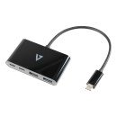 V7 USB-C mâle vers USB-A femelle x 2, hub USB-C femelle USB 3.2 Gen1 5 Gbit/s x 2 noir