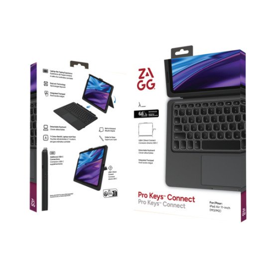 ZAGG Pro Keys Connect QWERTY Anglais USB Type-C Noir