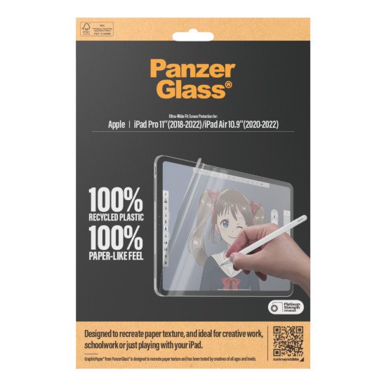 PanzerGlass ® GraphicPaper® Screen Protector iPad Pro 11'' (2018-2022) | iPad Air 10.9'' (2020-2022) | Ultra-Wide Fit Protection d'écran en papier Apple 1 pièce(s)
