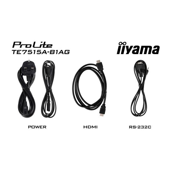 iiyama TE7515A-B2AG Écran d'affichage dynamique Écran plat interactif 190,5 cm (75") Wifi 550 cd/m² 4K Ultra HD Noir Écran tactile Intégré dans le processeur Android 24/7