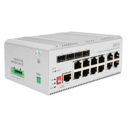 Digitus Commutateur PoE réseau Gigabit Ethernet 8 ports, industriel, L2 géré, 4 SFP en liaison montante