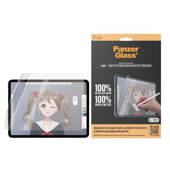 PanzerGlass ® GraphicPaper® Screen Protector iPad Pro 11'' (2018-2022) | iPad Air 10.9'' (2020-2022) | Ultra-Wide Fit Protection d'écran en papier Apple 1 pièce(s)