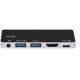 StarTech.com Adaptateur Multiport USB-C - USB-C vers 4K 60Hz HDMI 2.0 - Power Delivery Passthrough 100W - Hub USB 3.0 3 Ports - Audio - Mini Dock USB-C - Travel Dock USB Type-C