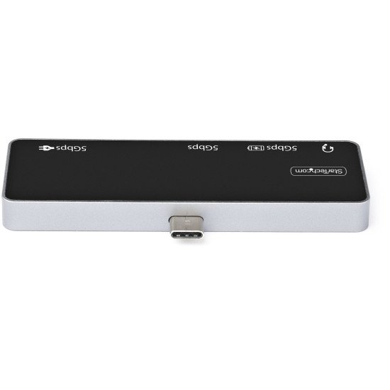 StarTech.com Adaptateur Multiport USB-C - USB-C vers 4K 60Hz HDMI 2.0 - Power Delivery Passthrough 100W - Hub USB 3.0 3 Ports - Audio - Mini Dock USB-C - Travel Dock USB Type-C