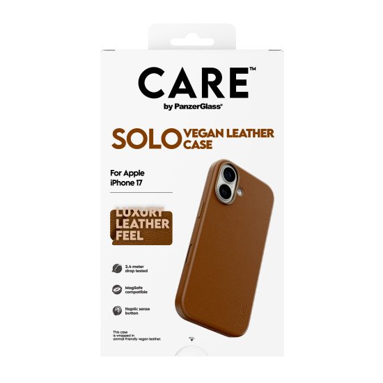 PanzerGlass CARE™ by ® Solo Case Brown iPhone 17 coque de protection pour téléphones portables Housse Marron