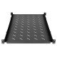 Intellinet Étagère fixe réglable 19", 1U, profondeur 750 mm, rails réglables de 750 à 950 mm, charge max. 20 kg, noire, garantie à vie