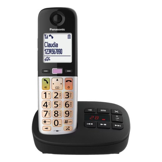 Panasonic KX-TGU432 Téléphone DECT Identification de l'appelant Noir, Argent