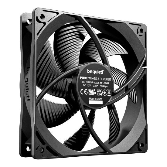 be quiet! Light Wings 120 mm PWM Reverse Black | Ventilateur PC reverse blanc | Pack de 3