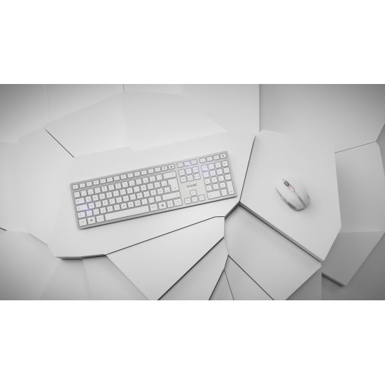 CHERRY DW 9100 SLIM clavier RF sans fil + Bluetooth QWERTZ Argent