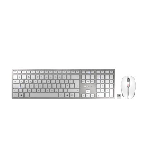 CHERRY DW 9100 SLIM clavier RF sans fil + Bluetooth QWERTZ Argent