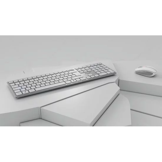 CHERRY DW 9100 SLIM clavier RF sans fil + Bluetooth QWERTZ Argent CHERRY DW 9100 SLIM clavier RF sans fil + Bluetooth QWERTZ Argent