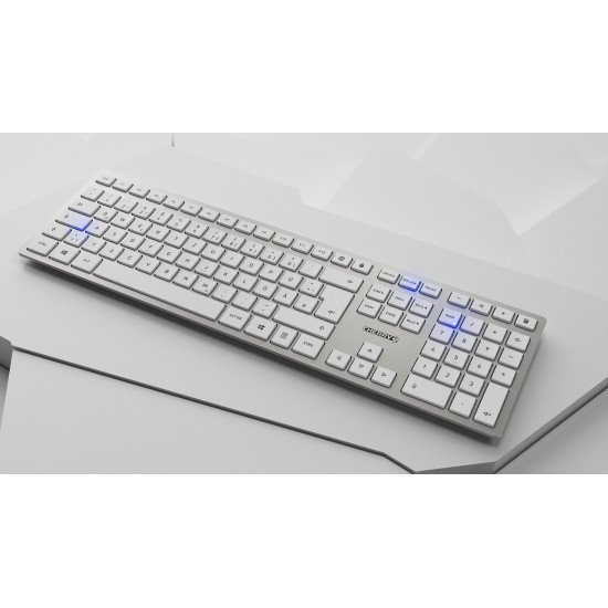 CHERRY DW 9100 SLIM clavier RF sans fil + Bluetooth QWERTZ Argent