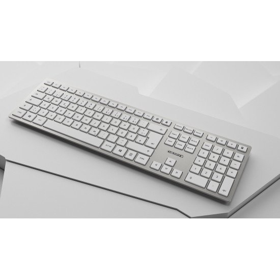 CHERRY DW 9100 SLIM clavier RF sans fil + Bluetooth QWERTZ Argent