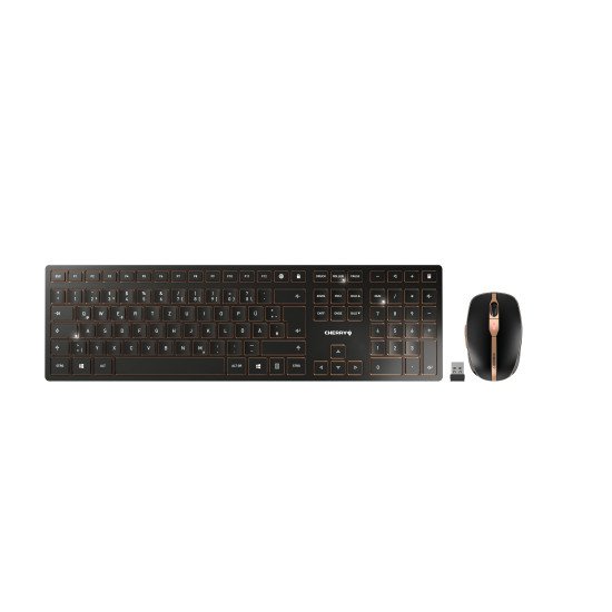 CHERRY DW 9100 SLIM clavier RF sans fil + Bluetooth QWERTZ Noir