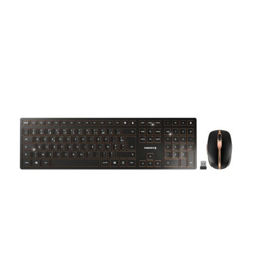 CHERRY DW 9100 SLIM clavier RF sans fil + Bluetooth AZERTY Français Noir
