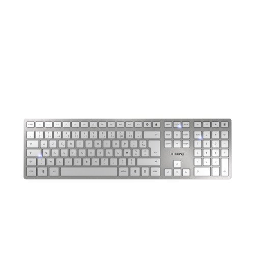 CHERRY DW 9100 SLIM clavier RF sans fil + Bluetooth AZERTY Français Argent