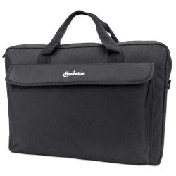 Manhattan Sacoche London pour PC portable 17,3", chargement par le haut, noir, ÉCONOMIQUE, poche accessoires, bandoulière amovible, garantie 3 ans