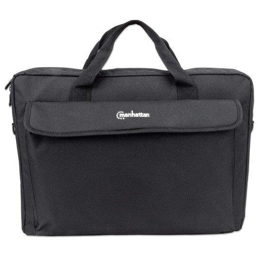 Manhattan Sacoche London pour PC portable 17,3", chargement par le haut, noir, ÉCONOMIQUE, poche accessoires, bandoulière amovible, garantie 3 ans