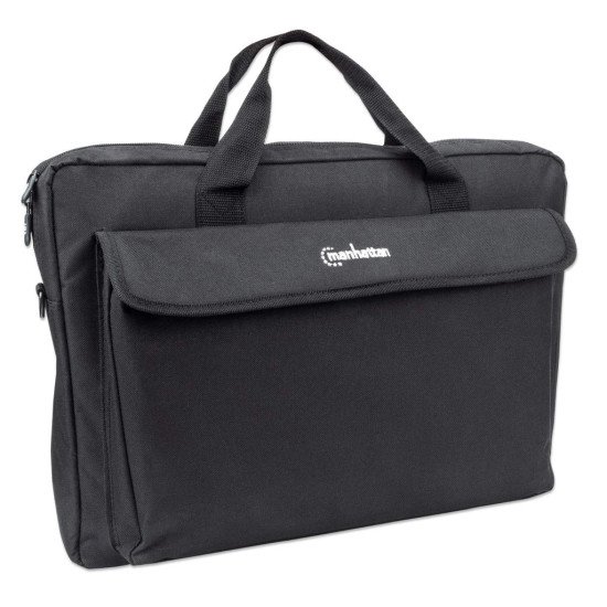 Manhattan Sacoche London pour PC portable 17,3", chargement par le haut, noir, ÉCONOMIQUE, poche accessoires, bandoulière amovible, garantie 3 ans