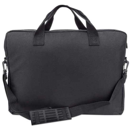 Manhattan Sacoche London pour PC portable 17,3", chargement par le haut, noir, ÉCONOMIQUE, poche accessoires, bandoulière amovible, garantie 3 ans