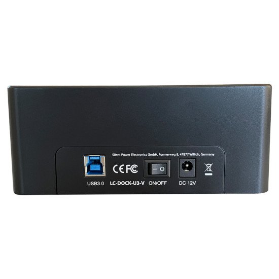 LC-Power LC-DOCK-U3-V Station d'accueil de disques de stockage USB 3.2 Gen 1 (3.1 Gen 1) Type-B Noir