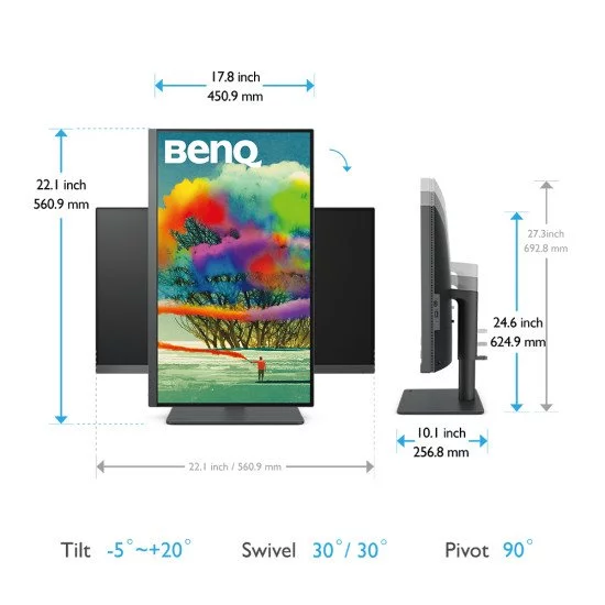 BenQ PD2705U 68,6 cm (27") 3840 x 2160 pixels 4K Ultra HD LED Noir BenQ PD2705U 68,6 cm (27") 3840 x 2160 pixels 4K Ultra HD LED Noir