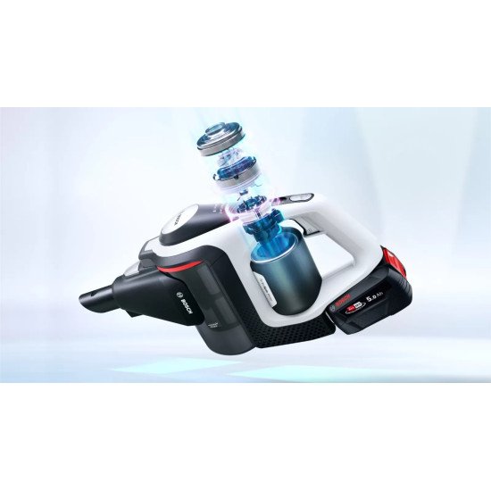 Bosch Serie 8 BSS825ALL aspirateur balai et balai électrique Sans sac Noir, Blanc