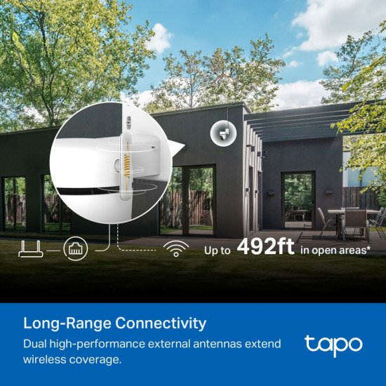 TP-Link TAPO C530WS caméra de sécurité Tourelle Caméra de sécurité IP Extérieure 2880 x 1620 pixels Mur TP-Link TAPO C530WS caméra de sécurité Tourelle Caméra de sécurité IP Extérieure 2880 x 1620 pixels Mur