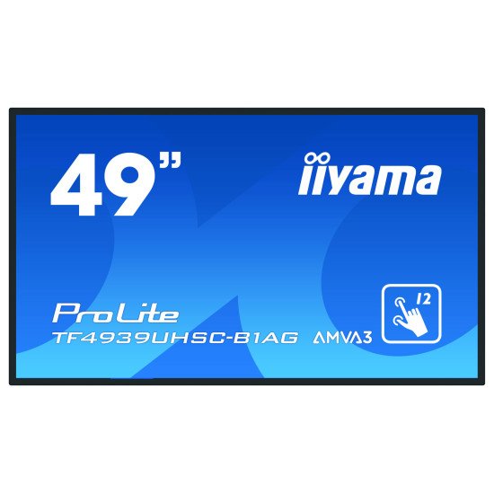 iiyama ProLite TF4939UHSC-B1AG moniteur à écran tactile 124,5 cm (49") 3840 x 2160 pixels Plusieurs pressions Multi-utilisateur Noir