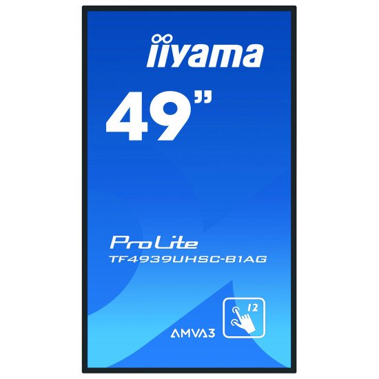 iiyama ProLite TF4939UHSC-B1AG moniteur à écran tactile 124,5 cm (49") 3840 x 2160 pixels Plusieurs pressions Multi-utilisateur Noir