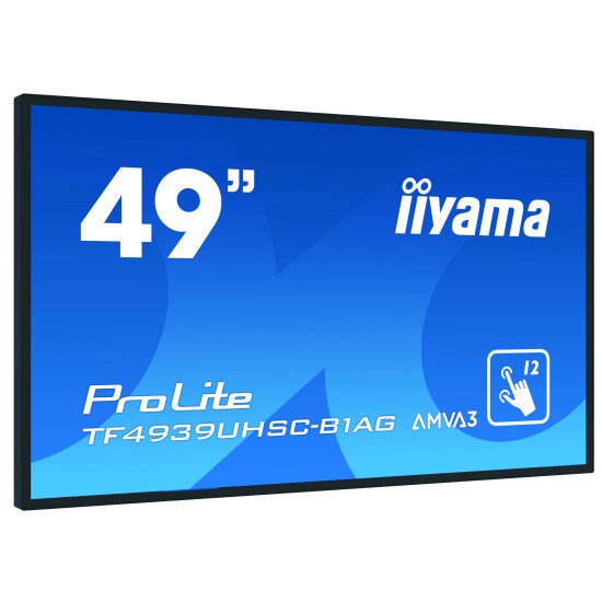 iiyama ProLite TF4939UHSC-B1AG moniteur à écran tactile 124,5 cm (49") 3840 x 2160 pixels Plusieurs pressions Multi-utilisateur Noir