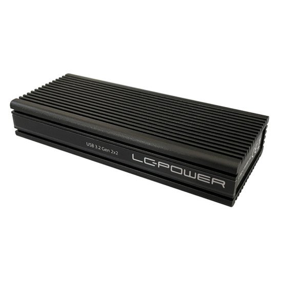 LC-Power LC-M2-C-NVME-2X2 Boîtier de disques de stockage Enceinte ssd Noir M.2