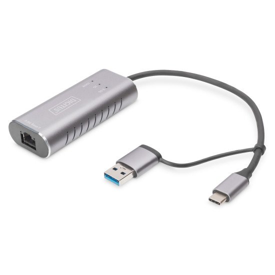 Digitus Adaptateur Gigabit Ethernet 2.5G USB Type-C™, USB-C™ + USB A (USB 3.1 / 3.0)