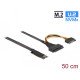 DeLOCK 62984 changeur de genre de câble 67-pin M.2 Key M U.2 SFF-8639/SATA 15-pin Noir