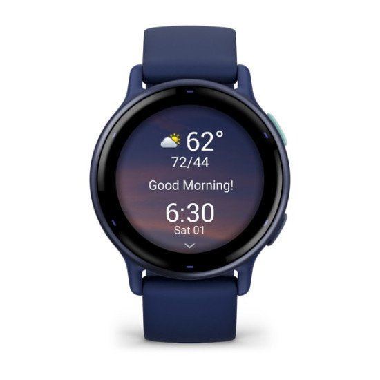 Garmin Vivoactive 5 3,05 cm (1.2") AMOLED Numérique 390 x 390 pixels Écran tactile Bleu Wifi GPS (satellite)