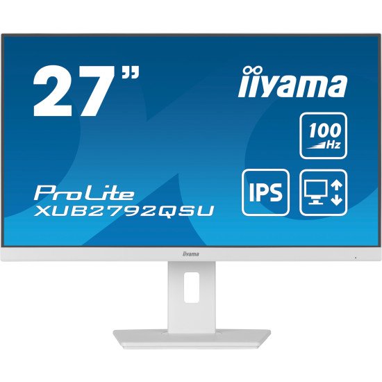 iiyama ProLite XUB2792QSU-W6 écran PC 68,6 cm (27") 2560 x 1440 pixels Wide Quad HD LED Blanc